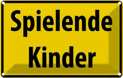 Produktbild von vianmo Blechschild 12x18 cm Spielende Kinder Zitat Witz Humor Lustig Spaß Kids Teens Spruch
