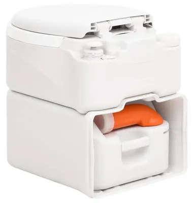 Zdjęcie produktu dla vidaXL Wbudowana toaleta kempingowa biała 24+17 L HDPE & PP