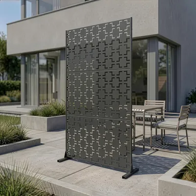 Produktbild von Trennwand ‘Basciano’ verzinkter Stahl 180 x 90 cm Anthrazitgrau
