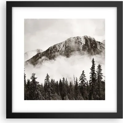 Produktbild von Gerahmtes Poster - Schwarzer Rahmen - Nebel Berg Wald - 30x30 cm - Wand Bild - Wanddeko - Wandbilder - Kunstposter - Wandposter - Bilderrahmen - Bilder - Kunstdruck - Wanddekoration - P2BAC30x30-4936