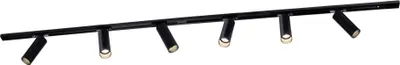 Produktbild von Ledvion - Schienensystem lampen, 2m, 1-Phasen, 3W, inklusive 6x GU10 LED , Schwarz, 2700K, 6-flammig Spot, spotlight, deckenspot, deckenstrahler, strahler lampe