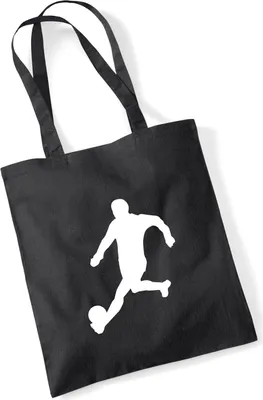 Produktbild von Huuraa Jutebeutel Fußball Soccer 10 Liter Black Baumwolle Tasche Geschenkidee
