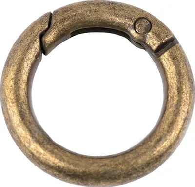 1 Ring Karabiner Rund | 34mm x 6mm altmessing