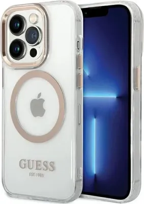 Obrázek produktu pro Etui Guess Metal Outline Magsafe Na Iphone 15 Pro - Złote