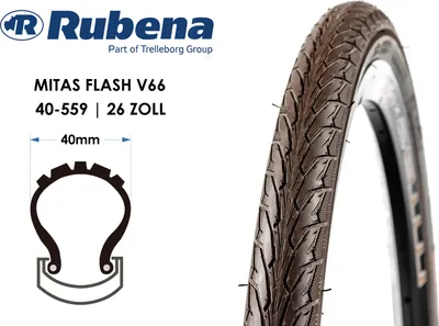 Produktbild von 26 Zoll Fahrrad Reifen MITAS Flash V66 City Bike Touren Rad Reflexstreifen 40-559 Pannenschutz