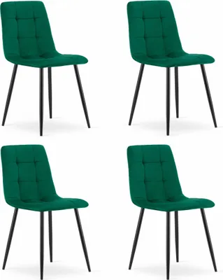 Produktbild von Samtstuhl KARA mit schwarzen Beinen, grün