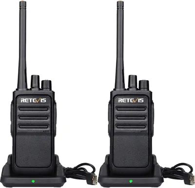 Obrázok produktu pre Retevis RT617 Vysielačka, obojsmerná rádiová súprava, 16 kanálov, 1200 mAh, VOX, nemagnetický mikrofón, bezlicenčné obojsmerné rádio PMR pre školy, stavenisko, supermarket, bezpečnosť (1 pár, čierna)