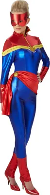 Image de Captain Marvel - Costume - Dames BN5296 (M) (Bleu/Rouge)