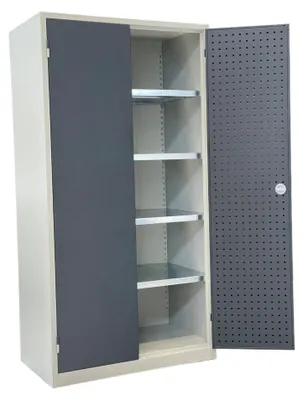 Produktbild von STIER Werkstattschrank 1940 x 1000 x 600 mm Hellgrau Anthrazitgrau