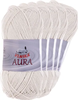 Produktbild von 5 x 100g Aura Baumwoll-Leinen-Garn Strickgarn Häkelgarn Farbwahl