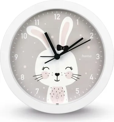 Produktbild von Hama Tischuhr Kinder-Tischuhr "Lovely Bunny", Grau
