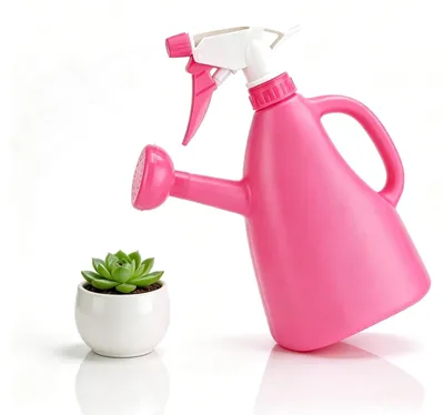2-in-1 Gießkanne mit Sprühkopf, 900 ml, Kunststoff, rosa
