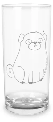 Produktbild von Mr. & Mrs. Panda Cocktailglas Mops 400 ml - Transparent - Geschenk, Tumbler, Liebe, Hund, Knuffig, Trinkglas, Glas, Wasserglas, Glasbecher, Hundeliebe, Sprüche