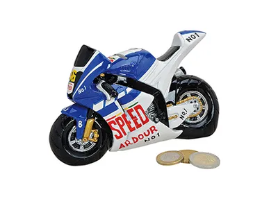 Obrázek produktu pro G.Wurm Modro-bílá pokladnička pro motorkáře