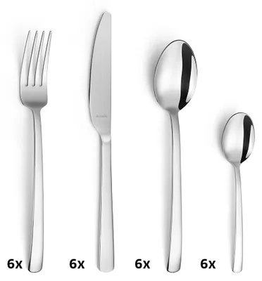 Produktbild von Amefa 24-tlg. Besteckset PONTIS 24-teilig silberfarben hochglanzpoliert
