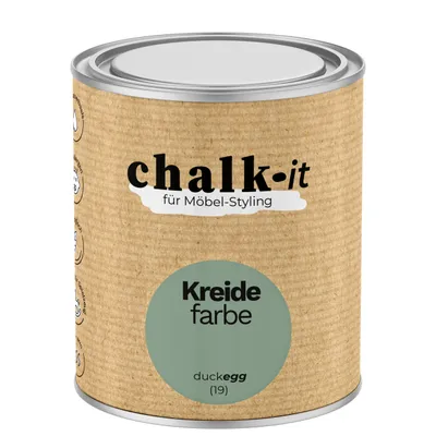 Produktbild von Kreidefarbe Chalk-it (19) Duck Egg 0,75L Shaby Chic Möbel Holzlack Natur Vintage Möbellack