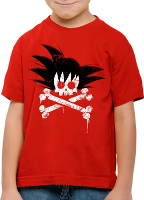 Produktbild von style3 Goku Skull Anime T-Shirt Kinder son-goku Dragon Z Super Sayajin Totenkopf Pirat Dojo