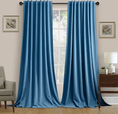 Produktbild von 2 Paneele Samtvorhänge für Deko Wohnzimmer Blickdicht Gardinen Wärmeisoliert Thermovorhang Fenstervorhänge für Schlafzimmer Schiebetür Raumverdunkelung 132x305cm