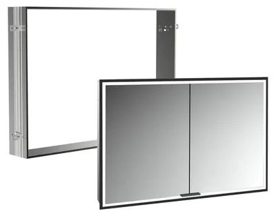Image de Armoire miroir Kronenbach Cube 2.0, 100 cm, avec cadre intégré, 2 portes