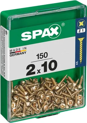 Image de Boîte 150 Unités. Vis A Bois Spax Cab. Plat Yellox 2.0x10mm Spax