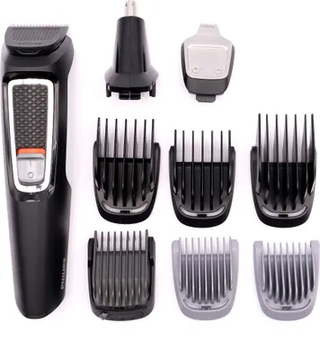 Obrázek produktu pro Philips MULTIGROOM Series 3000 Multifunkční zastřihovač řady 3000 MG3740/15 Zastřihovač vousů, vlasů, nosních a ušních chloupků, Černá, Obdélník, Bradka, Ucho, Obočí, Knír, Nos, Nerezová ocel, Baterie, 60 min