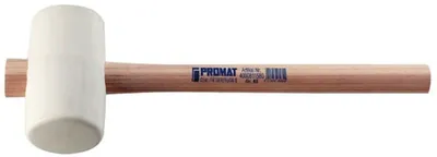 Produktbild von Gummihammer Kopf- 90 mm Kopflnge 139 mm wei Esche 70 Shore A flache Bahn