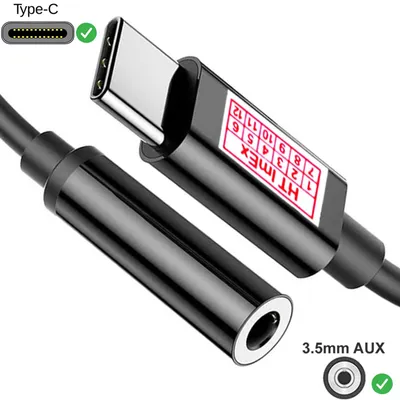 Produktbild von Schwarz Audioadapter für Samsung USB Type-C auf Klinkenanschluss DAC Chip AUX