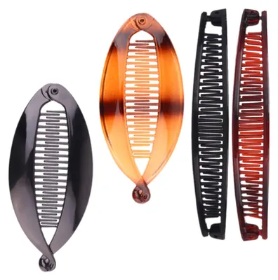 Produktbild von 4-teiliges Bananen-Haarspangen-Set für dickes Haar, Bananen-Haarspangen, Bananen-Haarnadeln für Damen, Vintage-Bananen-Haarspangen, klein, für dünnes, feines, dickes und lockiges Haar