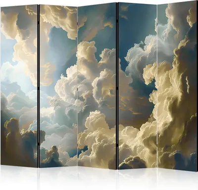 Zdjęcie produktu dla Parawan jednostronny Pejzaże 225x172 cm 5-częściowy szary