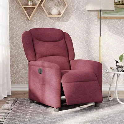 Image de vidaXL Fauteuil relax électrique vin rouge tissu