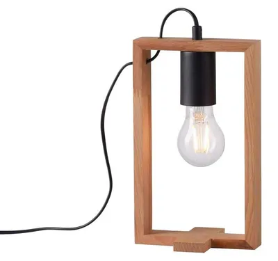 Zdjęcie produktu dla Lampa stołowa, drewno, czarny, wys. 28,5 cm