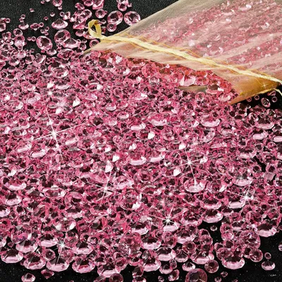 Productafbeelding van Diamanten decoratie - Strooi decoratie voor tafeldecoratie - Roze - 4000 stuks - 3/6/10 mm
