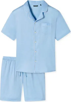 Produktbild von Schiesser Herren Pyjama kurz 56 hellblau ST