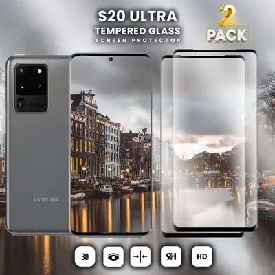 Zdjęcie produktu dla 2-pak Samsung Galaxy S20 ULTRA - Szkło hartowane 9H - Wysokiej jakości ochrona wyświetlacza 3D