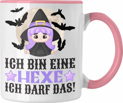 Produktbild von Trendation - Hexe Tasse Halloween Ich Bin Eine Hexe Ich Darf Das Geschenk Frauen Mama (Rosa)