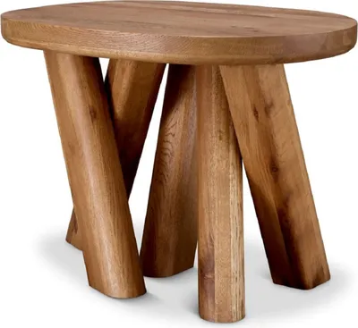 Produktbild von Casa Padrino Luxus Massivholz Beistelltisch Braun 65 x 50 x H. 49,5 cm - Eichenholz Beistelltisch - Wohnzimmer Möbel - Luxus Möbel - Luxus Qualität
