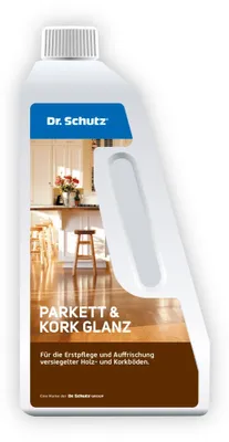 Produktbild von Dr. Schutz Parkett & Kork Glanz 750 ml | glänzender Pflegefilm gegen Kratzer und
