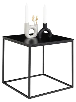 Immagine prodotto di Tavolino d'appoggio Vita in nero con struttura in acciaio, 45×45×45 cm