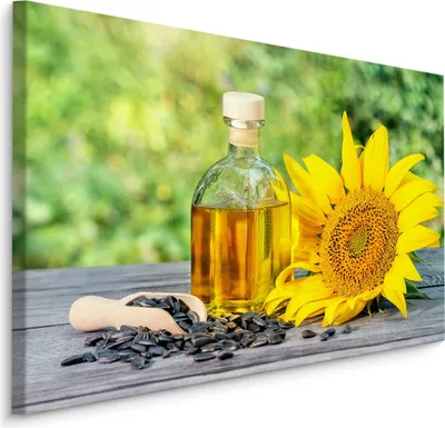 Zdjęcie produktu dla Obraz do jadalni KWIATY słonecznika nasiona Abstrakcyjna dekoracja 3D 30x20cm