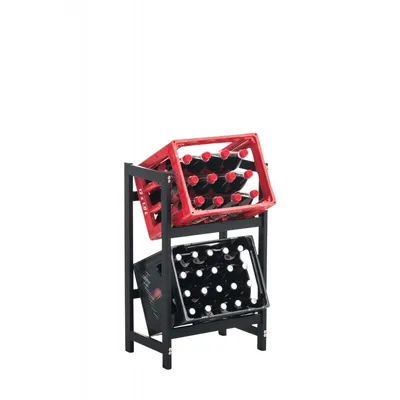 Produktbild von CLP Getränkekistenständer Stack aus Metall freistehend robust stabil schwarz Größe 75x47x31 cm