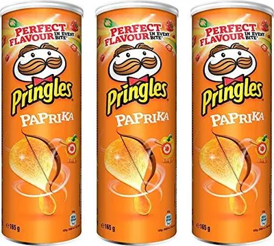Produktbild von Pringles Paprika Crisps 165 gr. - [Pack 3]