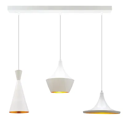 Produktbild von Pendelleuchte 3 Flammige Metall E27 Weiß Modern Lampe