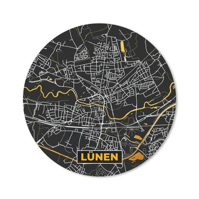 Produktbild von MuchoWow® Mauspad Mousepad Lünen - Gold - Karte - Stadtplan - Deutschland 50x50 cm - Mousepads - Maus Mat - Pad - Mausunterlage - Vinyl