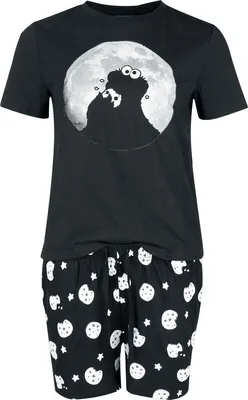 Produktbild von Sesame Street Schlafanzug Damen Cookie Monster multicolor S
