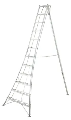 Produktbild von Niwaki Aluminium 3-Holm-Gartenleiter Silber 272x148x360 cm