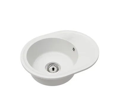 A white sink on a white background.
