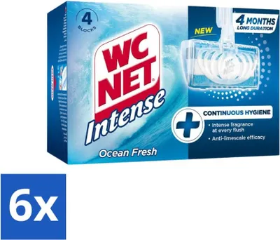Immagine prodotto di Rete WC – Blocco WC – Ocean Fresh – 4 blocchi - Confezione risparmio - 6 pezzi