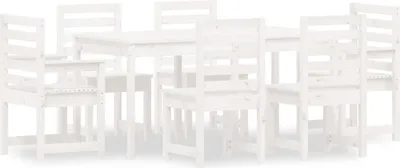 Produktbild von vidaXL 7-tlg. Garten-Essgruppe Weiß Massivholz Kiefer