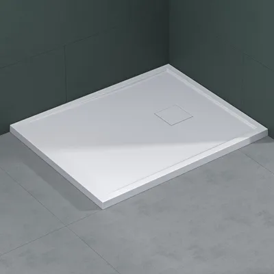 Produktbild von Mai & Mai Duschwanne aus Mineralguss Duschtasse 80x100cm Superflach Anti-Rutsch in matt Anthrazit Geoma08