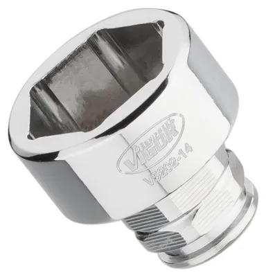 Produktbild von VIGOR Steckschlüssel-Einsatz superflach V5202-14 Vierkant hohl 6,3 mm (1/4 Zoll) Außen-Sechskant Profil 14